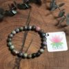 Rubycrosite Buddha Charm Bracelet w/Strawberry Quartz Accent